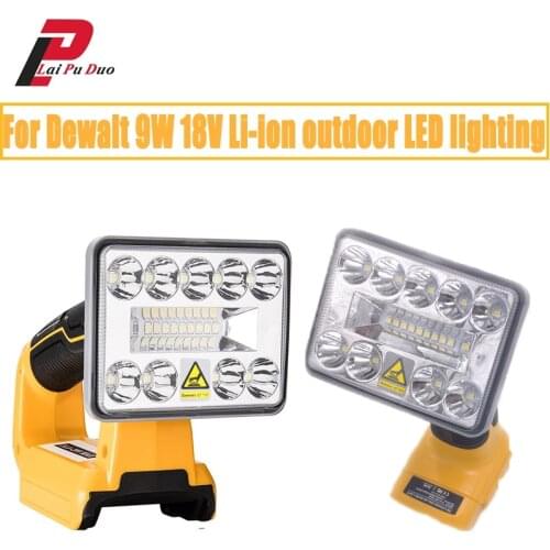 DCB182 For DEWALT 18V lithium ion battery For dewalt 9W tool light indoor and outdoor light Led light work lightDCB201 DCB200