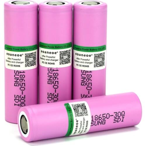 100% Original 3.7V 18650 Battery 3000mAh INR18650 30Q Rechargeable Battery 20A Discharge Li-ion battery for Flashlight