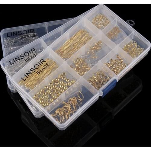 Metal Accessories Jewelry Findings Set Lobster Clasp ​Open Jump Rings Lobster Clasp Earring Hook DIY Jewelry Making Supplies Kit