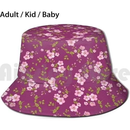 Cherry Blossom Watercolor Fashion And Home Decor Sun Hat Foldable UV Protection Christmas For Her Cherry Blossom