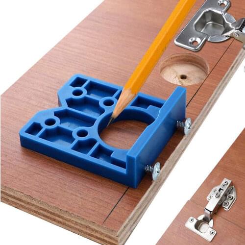 Drilling Guide Locator Hinge Hole Locator Adjustable 35mm Woodworking Hole Opener DIY Punch Positioner Drill Installation Tool