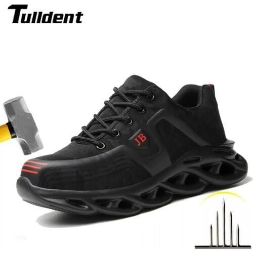 Puncture Proof Safety Shoes Men Breathable Security Steel Toe Comfortable Wear Resistant Work Boots