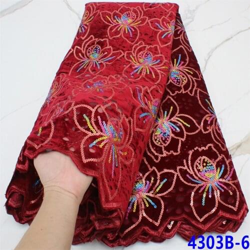 Nigerian Lace Fabric 2021 High Quality African Sequins Net Embroidered French Velvet Holes Lace Fabric For Sewing Clothes