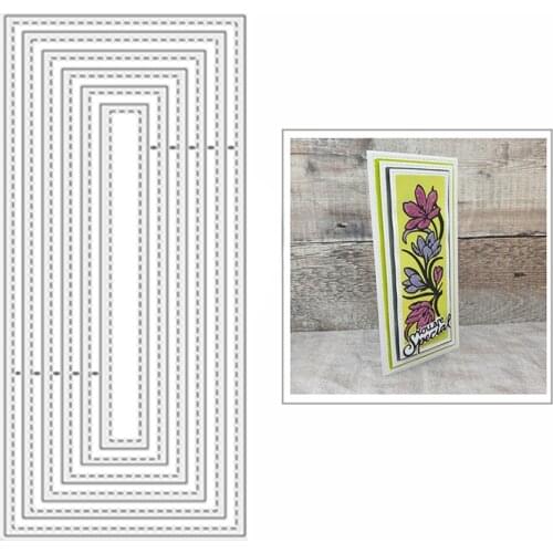 2021 New Stitched Edge Rectangles Metal Cutting Dies for DIY Scrapbooking Decor and Card Making Paper Craft Embossing No Stamps