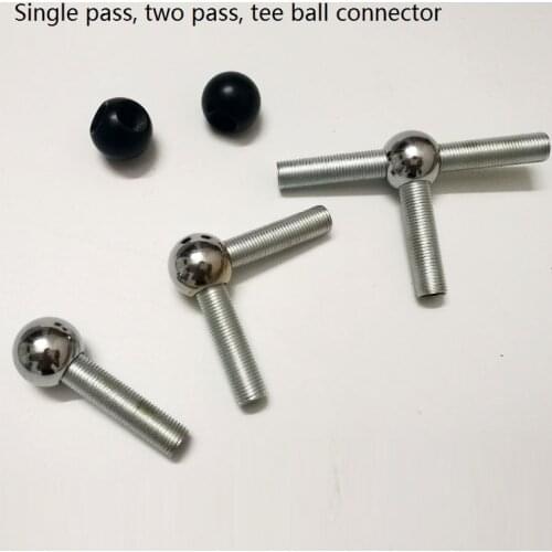 Single pass ball/two pass ball/tee ball with m10 tee steel ball connector adapter lighting hardware tube connection