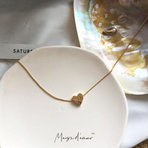 Wholesale Korean Fashion New 2021 Lovely Heart Pendant LETTER ME Delicate Gold Plating Women Necklace Jewelry