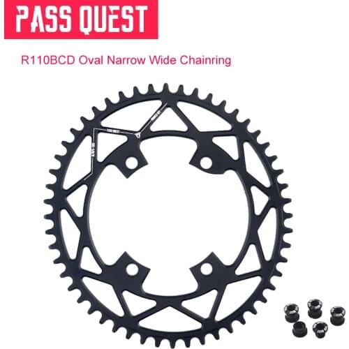 PASS QUEST R110 / 4 BCD 110BCD Oval Road Bike Narrow Wide Chainring 40T-52T Bike Chainwheel ultegra R7000 R8000 DA9100