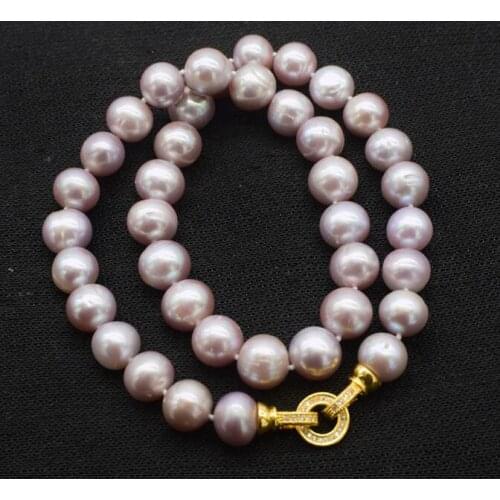 Freshwater pearl purple near round 11-12 mm wholesale beads fashion 18" 36" necklace