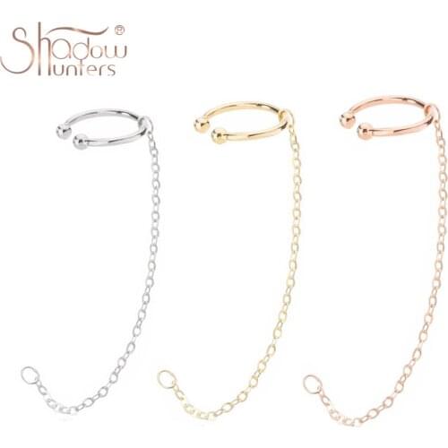 SHADOWHUNTERS Authentic 925 Sterling Silver Chain Earring Clip On Clip Earrings For Women High Quality Jewelry Making Supplies