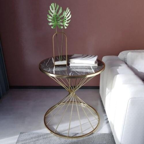 Nordic marble side creative sofa corner several net red coffee table light luxury small round table bedroom bedside table corner