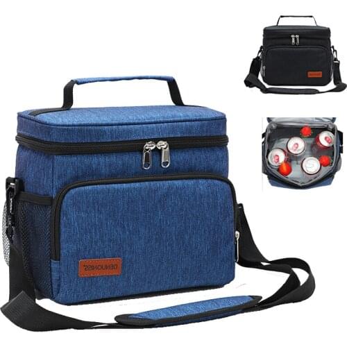 7L Portable Lunch Bag Thermal Insulated Lunch Box Tote Travel Picnic Cooler Bento Pouch Lunch Container Food Storage Bag Handbag