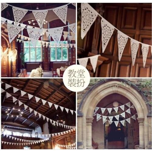 Wedding Decor Banners Handmade Lace Pennant Party Decoration Banners Home Decoration Party Supplies Events Banners
