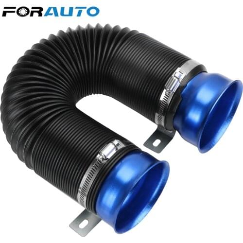 Universal 95CM Flexible Car Engine Cold Air Intake Hose Inlet Ducting Feed Tube Pipe With Connector & Braket
