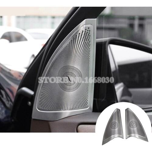 Inner Car Door Audio Speaker Cover Trim 2pcs For Benz ML W166 2012-2015 GL X166 2013-2015 Car accesories interior Car Trim