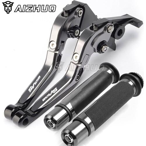 Brake Clutch Lever Extendable Adjustable Motorcycle Hand Grip Handlebar FOR SUZUKI SV 650 sv650 2016 Laser Logo SV650