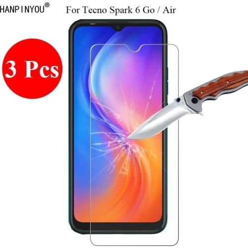 3 Pcs/Lot For Tecno Spark 6 Go 6.52" 9H 2.5D Tempered Glass Screen Protector Protective Film + Clean Tools