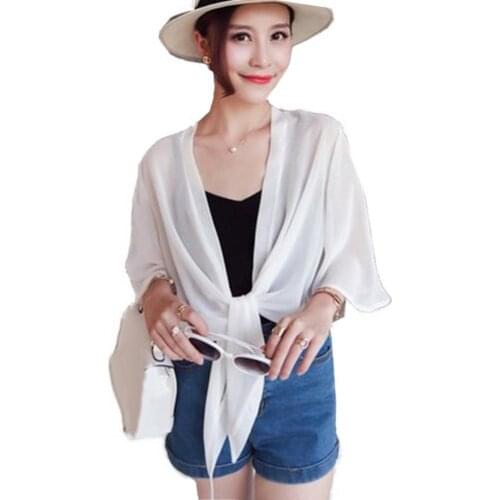 Swimwear cover up women Open Front 3/4 Sleeve Anti-UV Coverup Blouse Sheer Shrug Thin Cardigan купальники женские 2021