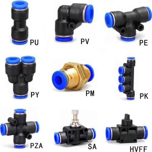 1PCS pneumatic connector PY PE PU PV PM PZA PK SA HVFF hose connector 4-16mm plastic hose connector compressor quick connector