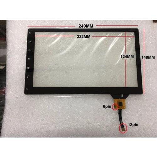 10.1 inch capacitive touch screen 249*148 MM 6 pin and 12 pin for car dvd GPS touch screen