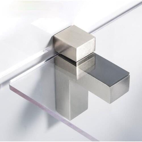 2pcs Adjustable Glass Clamp Solid Metal Wood/Glass Shelf Bracket Wall Mount Shelf Clamp Clip Furniture Hardware Fittings