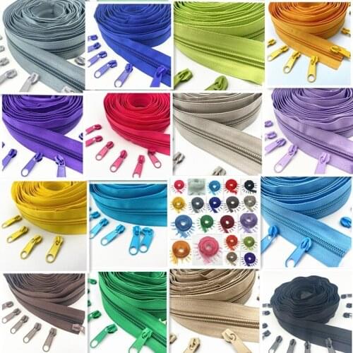 20 Meters 5 # 20 colors long nylon coil zipper for DIY sewing clothing accessories