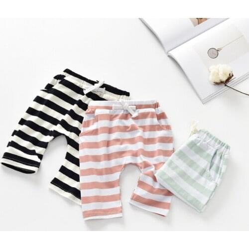 2017 Baby Boy Girl Summer Pant Casual Striped Haren Pants Kids Girls Boys Crotch Pants Shorts