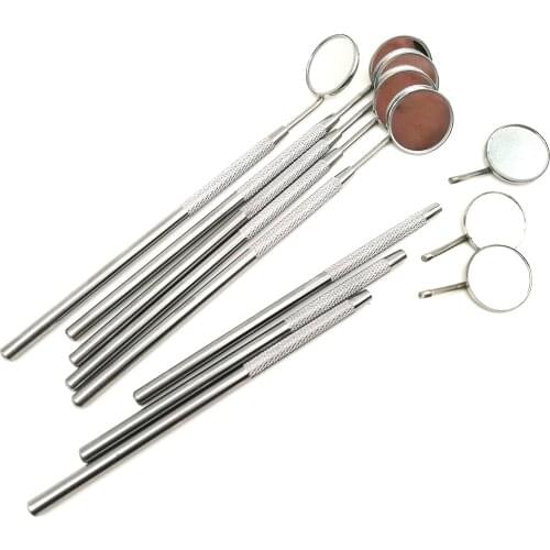 4pcs Stainless Steel Dental Mirror Instruments Mouth Oral Care Clean Dentist Tools Dentistry Lab Mirror Teeth Whitening