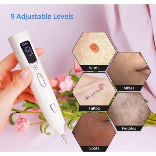 Rechargeable Double Lights LCD Plasma Pen Freckle Remover 9 Levels Laser Moles Laser Remover Tattoo Warts Dark Spots Removal