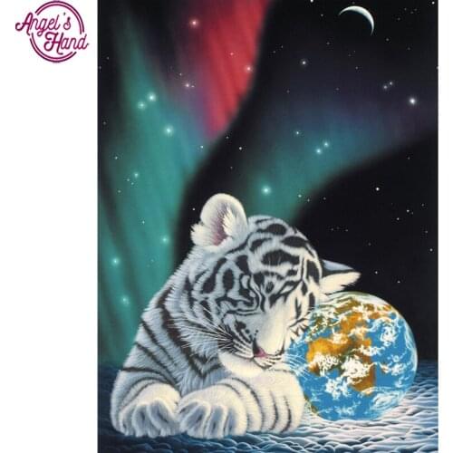 Full square diamond 5D DIY diamond embroidery Earth Light tiger diamond painting Cross Stitch Rhinestone mosaic decoration