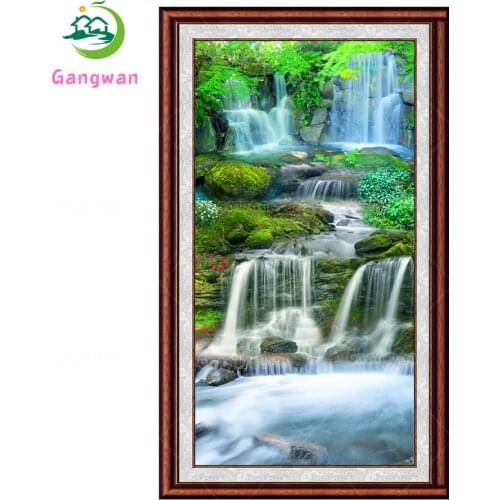 Large size diamond painting spring waterfall scenery diamond embroidery full square/round drill puzzles gifts mosaic home decor