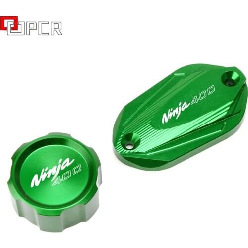 Aluninum Parts Front & Rear brake Fluid Cylinder Master Reservoir Cover Cap For kawasaki ninja 400 ninja400 2018-2019