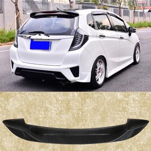 For Car Accessories Spoiler Fit 2014-2019 Rear Lip Wing Tail FIN Honda Jazz ABS Plastic Paint Color Auto Trunk Spoiler GK5 Refit