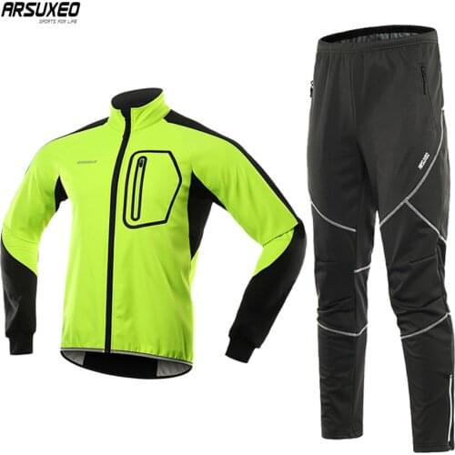 Bergrisar Men Winter Cycling Jacket Set Windproof Waterproof Thermal Sportswear Bicycle Pants Bike Suits Clothing Bg011zy