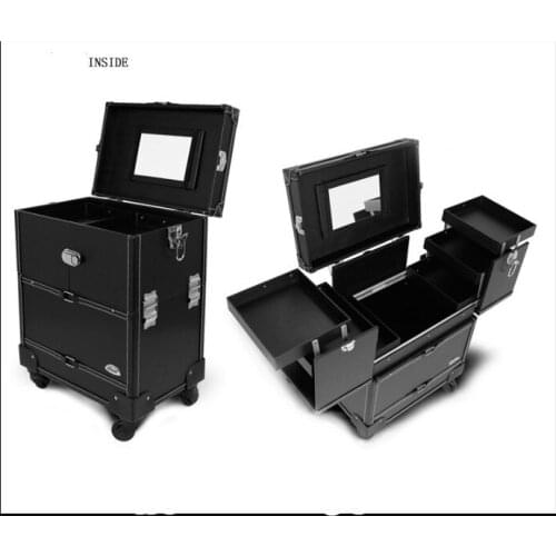 DHL Free Shipping professional Professional Cosmetic Salon Makeup Beauty Case Trolley makeup box