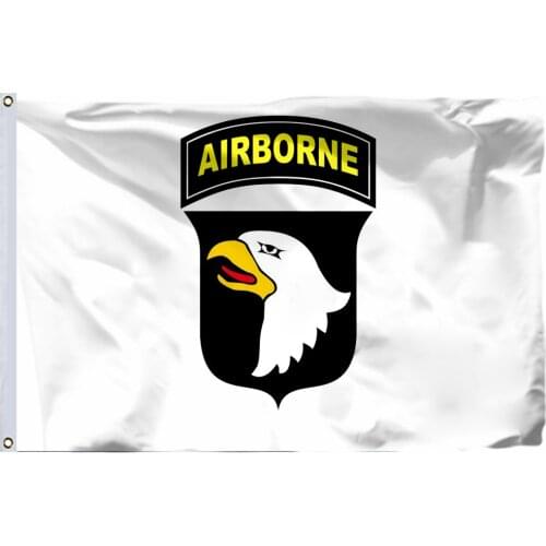 U.S. 101st Airborne Flag 4` x 6` FT 100D Polyester Large USA US United States American Army Military Division Flags and Banners