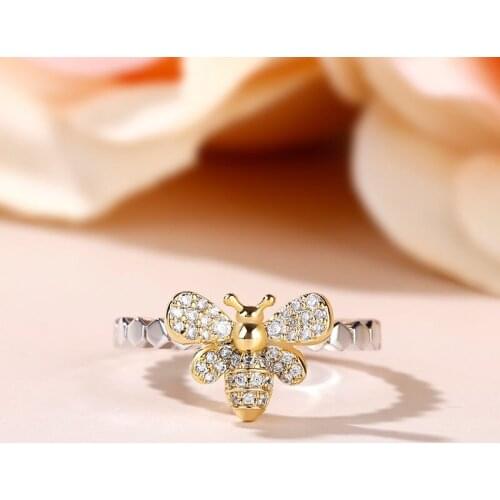 KAIDUODUO Trendy Creative Sweet Cute Bee Ring for Women Unique Temperament Party Jewelry Accessories Silver Color Finger Rings