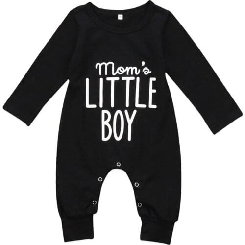 Baby Boys Letter Print Rompers Long Sleeve O Neck Autumn Winter Casual Infant Toddler Romper Jumpsuits Baby Clothing 0-24M