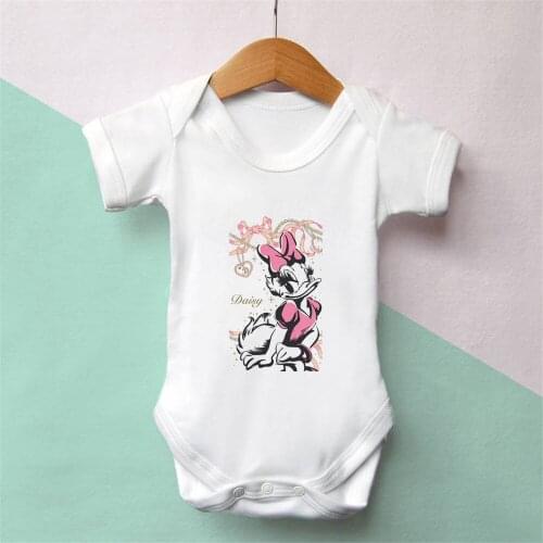 Disney Summer Romper White Newbron Clothes Cotton Pullove Girls Casual Funny Briefs Bodysuits Cute Tops Harajuku Loose Unisex