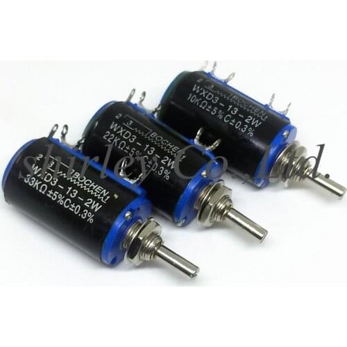 Connectors WXD3-13-2W 100 200 220 470 680 1K 2.2K 3.3K 4.7K 5.6K 6.8K 10K 22K 33K 47K 100KOhm WXD3-13 2W Wirewound Potentiometer