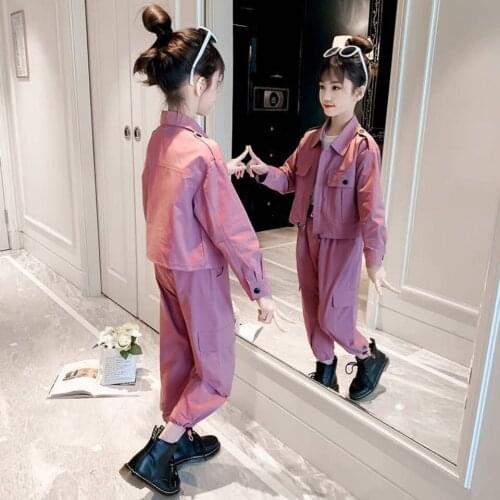 Stylish Kids Girls Outfits Children 2021 Spring Autumn Suit Coat Pant 2PCS/set Cute Clothes For 4-14 Teens Shool Girl Clothing
