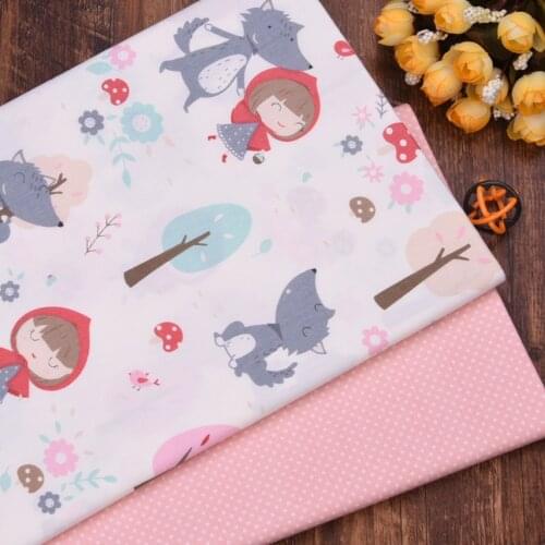 Little Red Riding Hood Dot DIY Sewing Patchwork Quilting Cloth Fat Quarters Tecido Tissus Tilda Baby Dress Twill Cotton Fabric