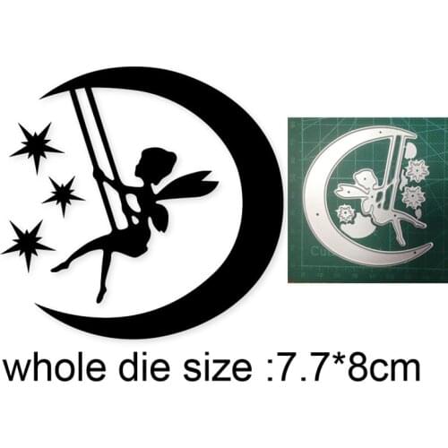 Metal cutting dies cut die mold Angel Swinging On Moon decoration Scrapbook paper craft knife mould blade punch stencils dies