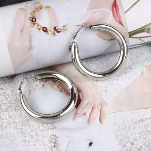 Fashion fashion personality big brand thick round metal womens earrings earrings jewelry