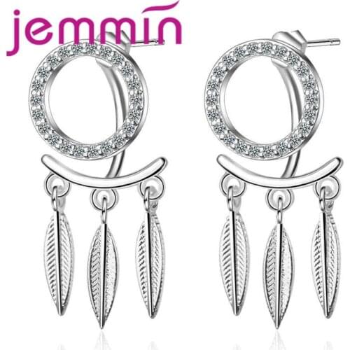 Fashionable Bright 925 Silver Dangle Drop Earrings Micro-inlay High Quality Cubic Zirconia Handmade Jewelry For Women