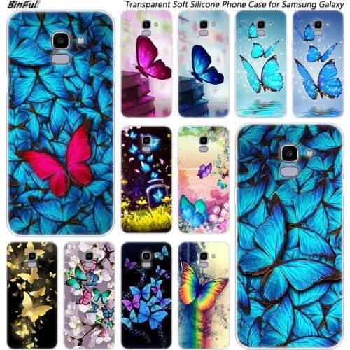 Cute Butterfly Flower Soft Silicone Phone Case For Samsung Galaxy J8 J6 J4 2018 J2 Core J5 J6 J7 Prime J3 2016 2017 EU J4 Plus