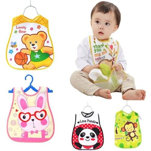 Baby Roll Bibs Adjustable Waterproof Burp Toddler Infant Cartoon Animals Washable Apron Kids Feeding Eating Smock Saliva Towel