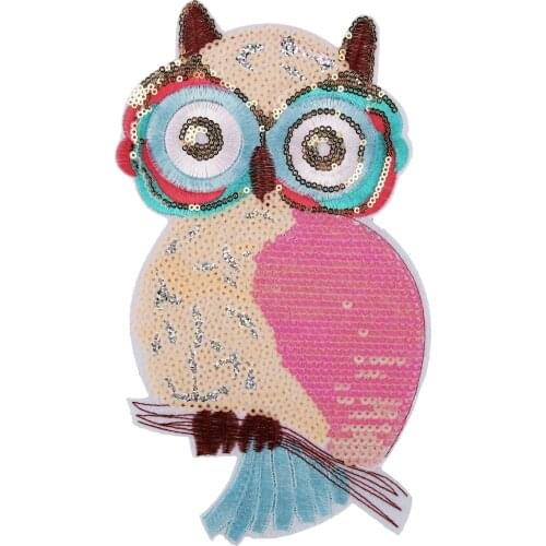 New Arrival Rainbow Owl Nighthawk Bird Sew on Patches Embroidered Badges for Clothes DIY Appliques Craft Decoration Sticker
