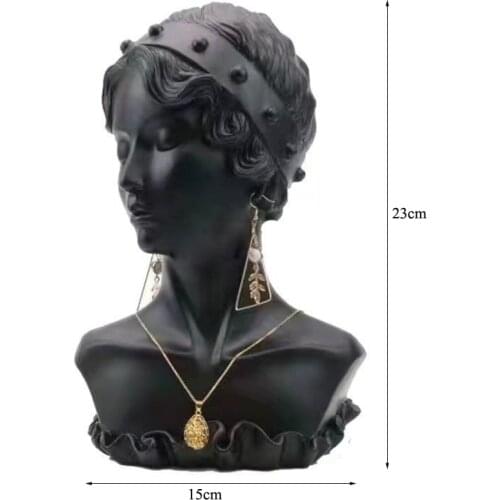 Luxurious Beautiful Girl Resin Model Earrings Necklace Jewelry Display Stand Photograph Jewellery Gem Lightbox Necklace Display