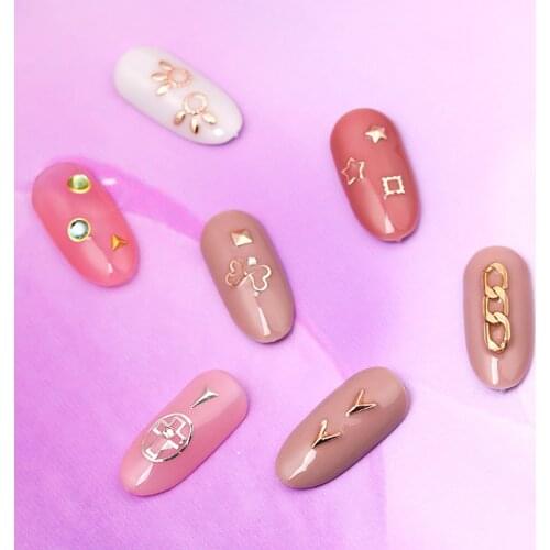 Rose Gold Rivet Gold Silver Nail Studs 3D Alloy Decoration Nails Glitter Polish Nail Decoration Triangle Mixed Accessories