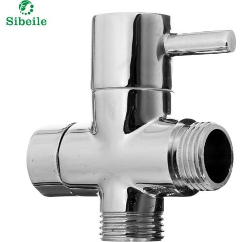 SBLE Brass 1/2" Bathroom Shower Faucet Tee Connector Chrome Plated 3 Way Diverter Toilet Bidet Shattaf Valve Free Ship Sales